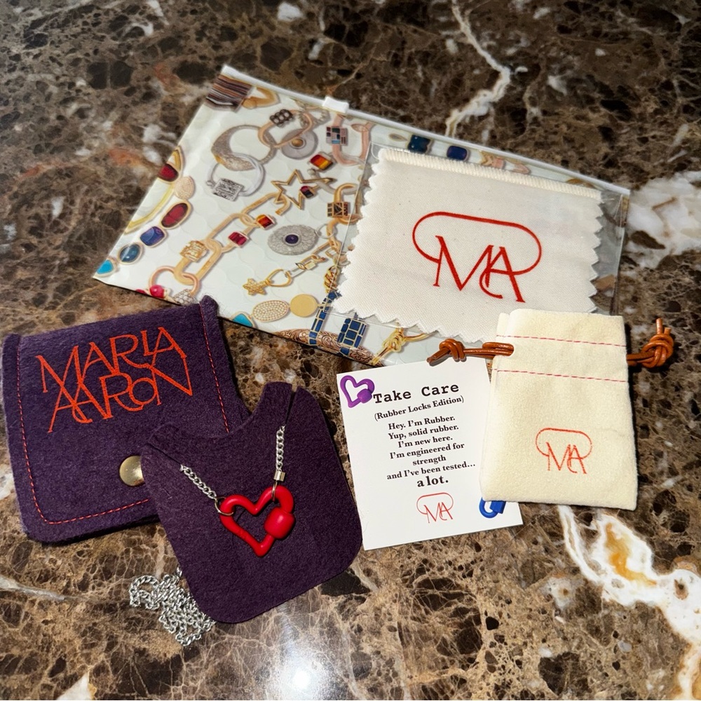 Marla Aaron Rubber Freeform Heartlock Necklace